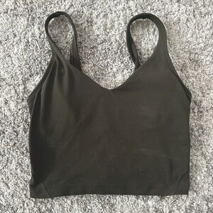 Lululemon womens army green crop workout top